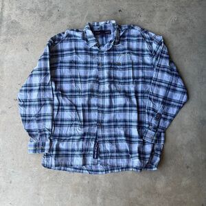 Phat Farms y2k Button up Blue pLaid Mens size 3XL